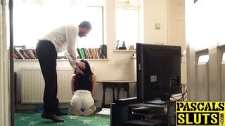 Horny Rina Ellis throatfucked and pounded by daddy Pascal