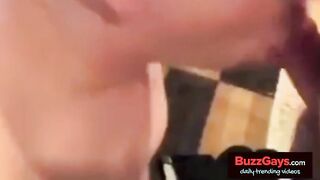 Big-cock amateur gets a blowjob from his buddy and cums hard