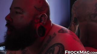 Bottom Tattooed Chub took a hardcore spitroasting with handsome Jonah Wheeler