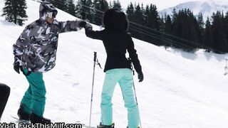 Ski bunny Sonya has passionate sex in the Alps