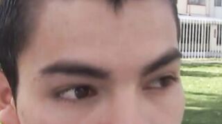 Slender latino twink bends over and gets smashed doggy style