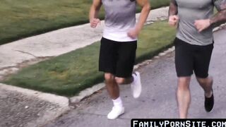 Studly stepdad pounding twinks tight ass after exercise