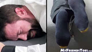 Bearded Joey was tied faced down and  screamed in tickling banned search by a master