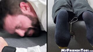Bearded Joey was tied faced down and  screamed in tickling banned search by a master