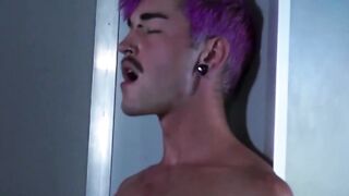 Kinky emo jock sucked off by horny black jock with big cock