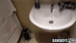 Blond jock masturbates while recording himself with camera