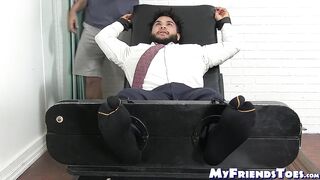 Latino gentleman hunk tied up and tickle tormented by dom