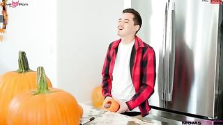 Whitney Oc is decorating a pumpkin when her stepson Juan Loco tries to tell her he's leaving to hang out