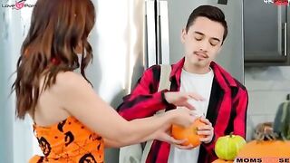 Whitney Oc is decorating a pumpkin when her stepson Juan Loco tries to tell her he's leaving to hang out