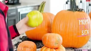 Whitney Oc is decorating a pumpkin when her stepson Juan Loco tries to tell her he's leaving to hang out
