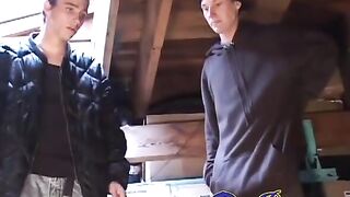 Straight Shawn Cage and Blair Ice discover a private place where they can explore the