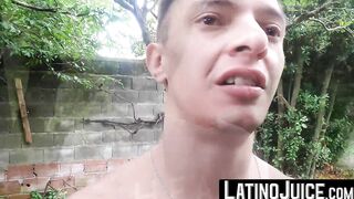 LatinoJuice.com - Straight Latino studs turned gay having outdoor foursome