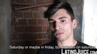 LatinoJuice.com - Slender gay Ross stuffed his mouth with an enormous cock for cash