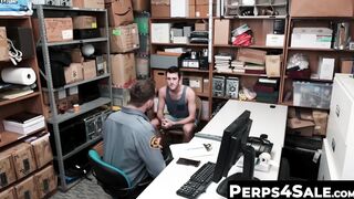 Perps4Sale.com - Skinny twink thief jerks off Hunk policemans huge baton