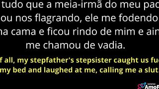My stepfather's stepsister already caught him fucking me in my bed and laughed at me