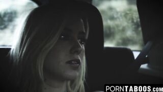 PornTaboos.com - Hitchhiker bimbo threesome with two guys in a taboo porn video