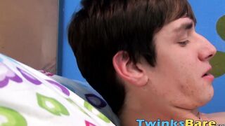 Horny twink Nathan Stratus fed cum after hard raw pounding