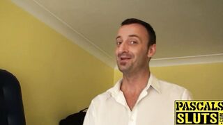 Adorable chick spanks herself while a dom bangs her hard