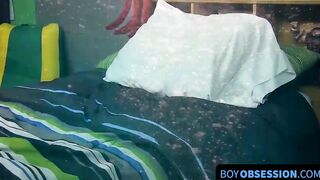 Twinks trade penis massages and play with fleshlight until cum