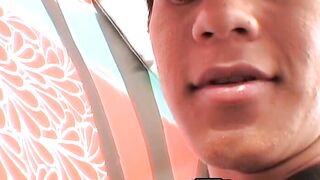 Young Latino twinks bareback after drawing some graffiti