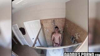 DaddiesPorno.com - Shower infiltration for a steamy ass eating with my stepson