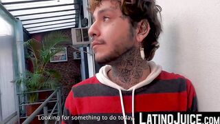 LatinoJuice.com - Pierced stud Chiwi Black swallows Latino gay Milo Star
