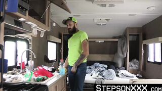 StepsonXXX.com - My white haired stepdad Sherman Maus drills my ass while waiting for