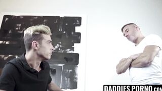 DaddiesPorno.com - Stepfather prepares his son for a sensual business trip