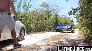 LatinoJuice.com - Tattooed Latino Cain Gomez bred hard outdoors by Robert