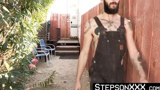 StepsonXXX.com - My bearded stepdad Matt Muck shoves his huge flashlight into my dark