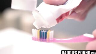 DaddiesPorno.com - DILF gave his stepson what he wants and gagged him deep