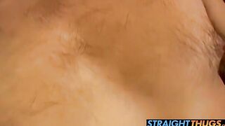 Hairy Ajax loves masturbating his dick and holds balls