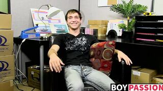 Kevin Grover wanking his dick before busting a nut in a solo