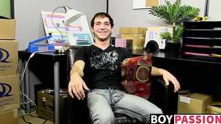 Kevin Grover wanking his dick before busting a nut in a solo