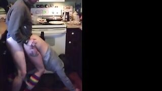 Brunette MILF Amateur Gets Kitchen Doggy-Style Orgasm