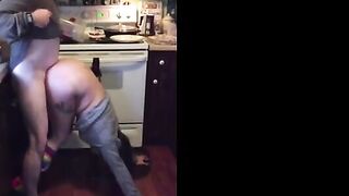 Brunette MILF Amateur Gets Kitchen Doggy-Style Orgasm