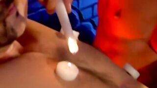 Slave Duke Rivers splashes his hot cum from his swollen balls