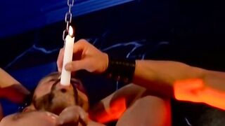 Slave Duke Rivers splashes his hot cum from his swollen balls