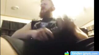 Muscular Redhead Jerks Off His Huge Cock