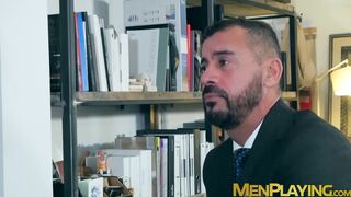 Thomas Thunder pounds doggystyle bearded young coworker
