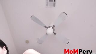 Natural tits stepmom Alana Cruise riding young dick after BJ