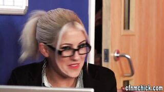 Blonde office cfnm british mistresses