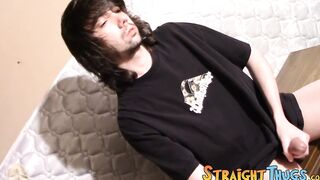 Thick hairy cock hunk Jonas Taylor jerking off in hot solo