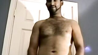 Hairy young amateur masturbates and cums solo on camera