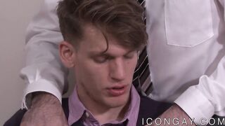 Passionate anal fucking at the office with handsome gays