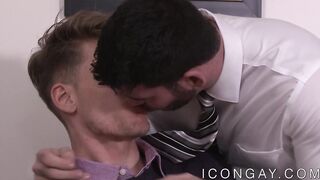 Passionate anal fucking at the office with handsome gays