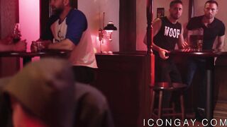 Handsome gay in jokcstrap anally fucked by big cocked homo