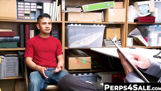 Perps4Sale.com - Blindfolded twink thief mouthfucked by kinky policeman