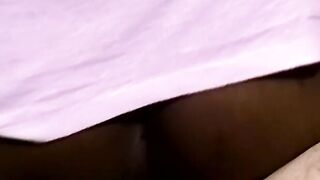 Fat chocolate amateur butt banged by huge white cock