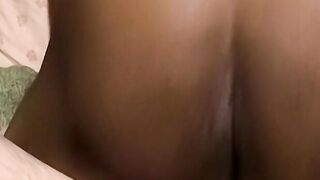 Fat chocolate amateur butt banged by huge white cock
